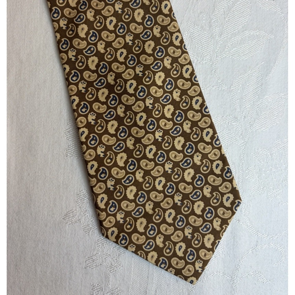 Tommy Hilfiger Mens Tie Paisley Vintage Neck Tie 100% Silk Made in USA